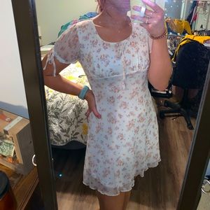 White dress with flowers